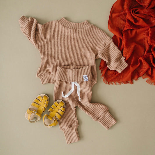 Oversized Waffle Lounge Set | Mocha