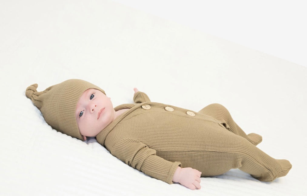 Organic Footie Romper | Light Brown