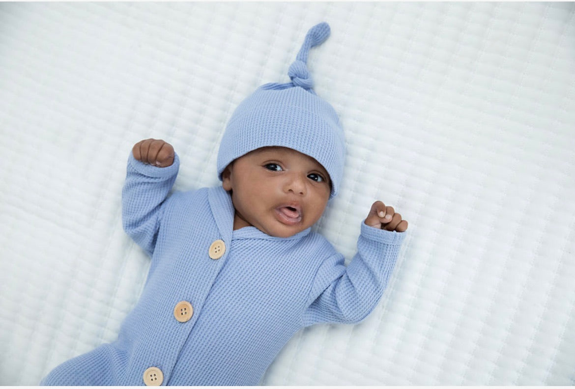 Organic Footie Romper  | Baby Blue