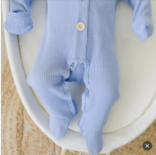 Organic Footie Romper  | Baby Blue