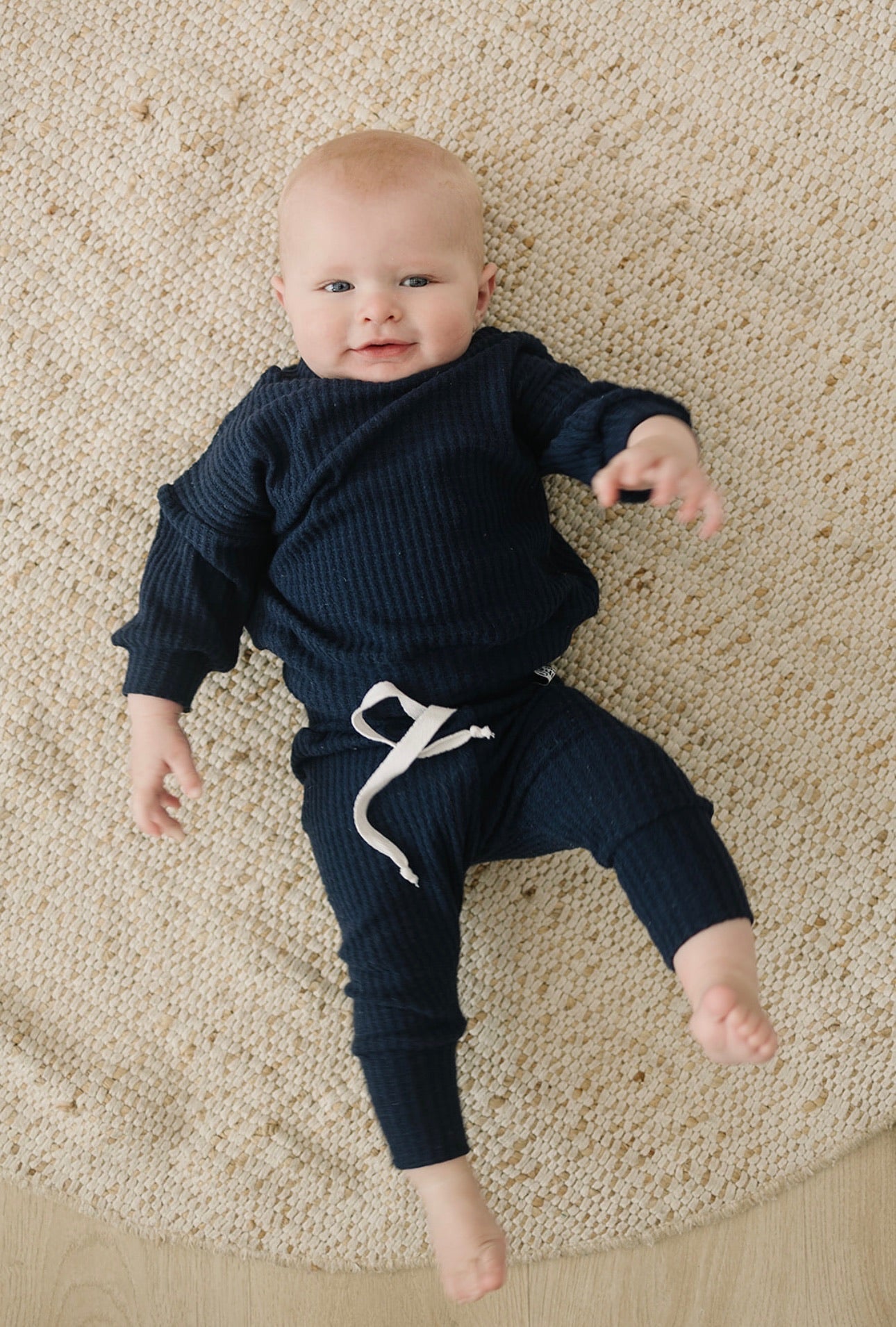 Oversized Waffle Lounge Set | Navy