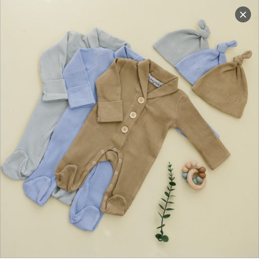 Organic Footie Romper  | Light Brown