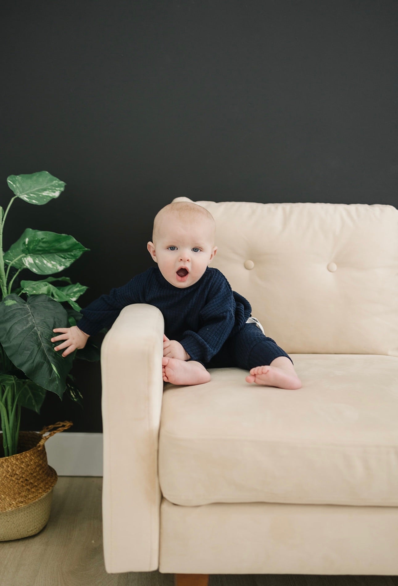 Oversized Waffle Lounge Set | Navy