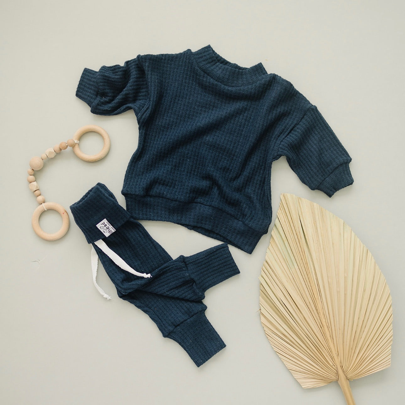Oversized Waffle Lounge Set | Navy