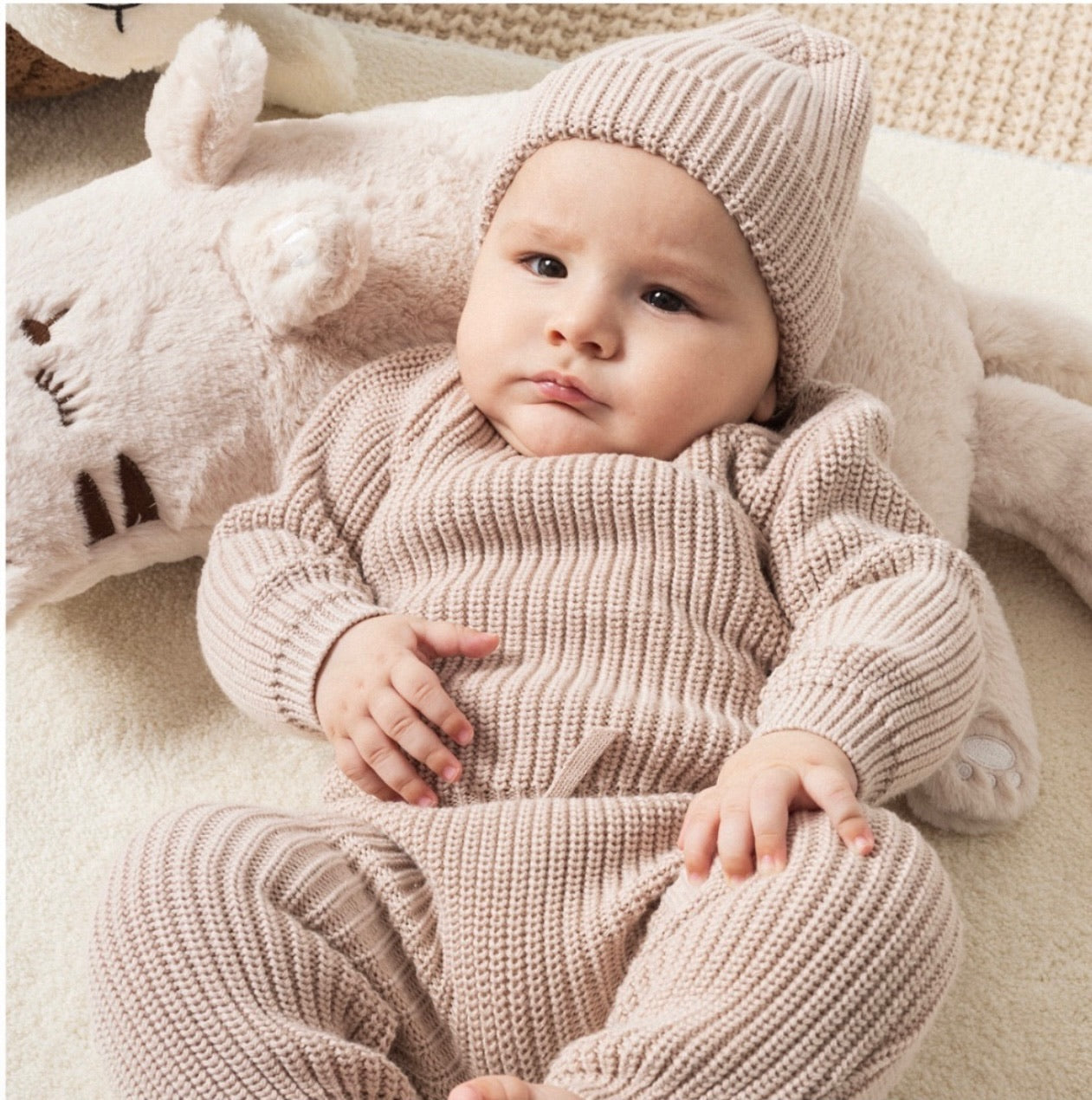 Wrap Knit Set | Beige