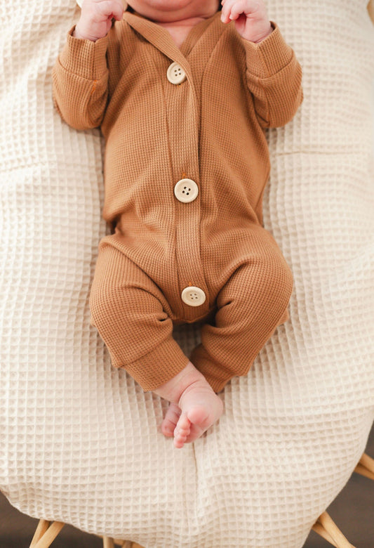 Thermal Knit Set with Optional Embroidered Hat | Brown