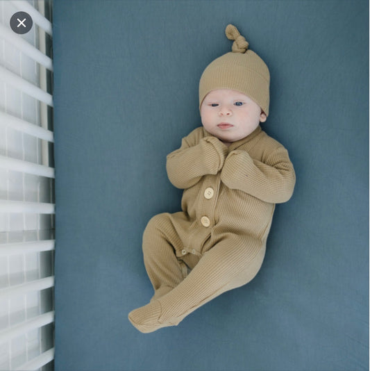 Organic Footie Romper  | Light Brown