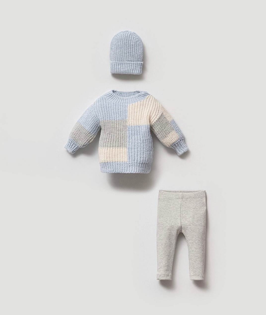 RYAN 3 PIECES CHUNKY KNIT SET | Blue