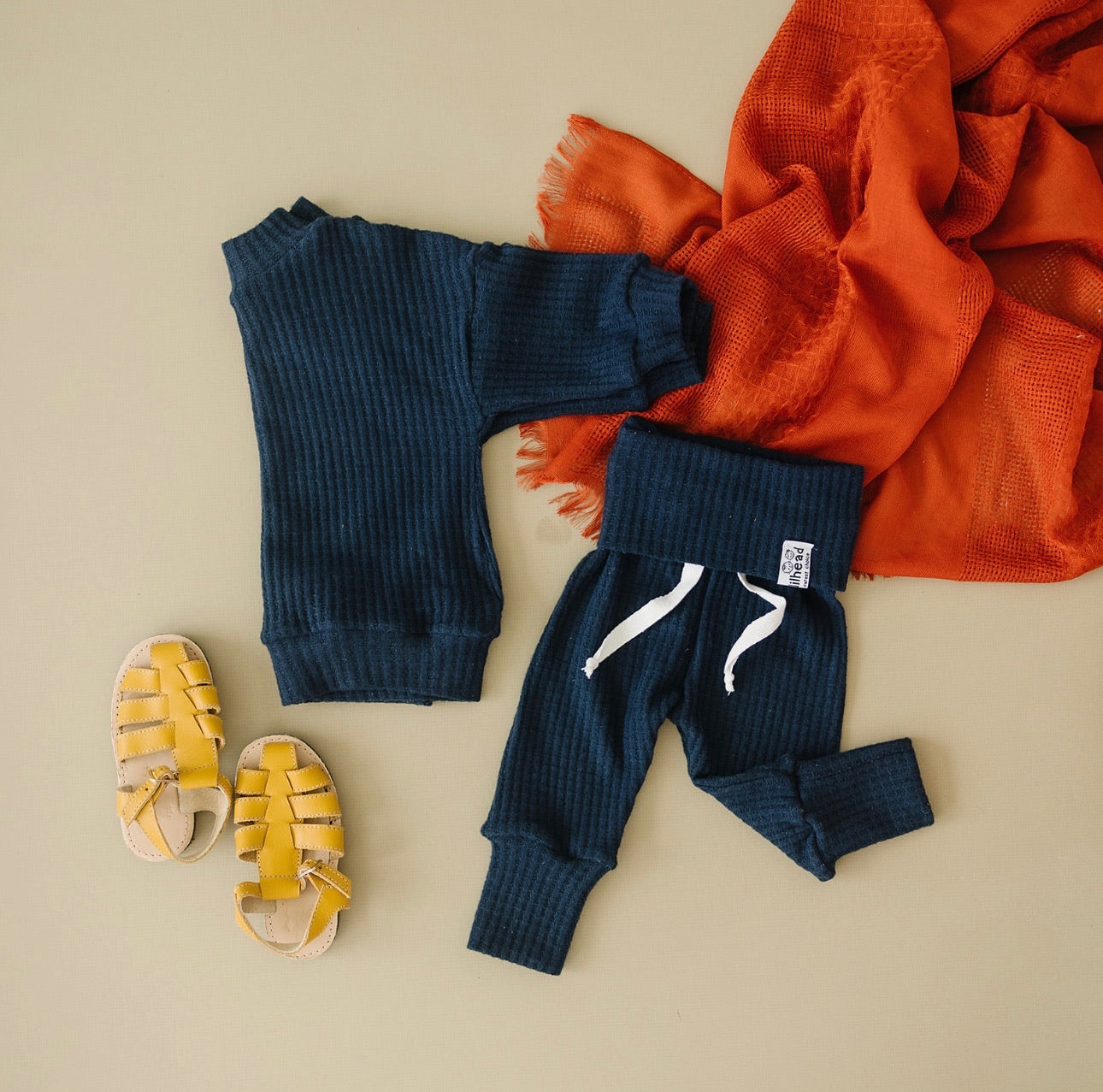 Oversized Waffle Lounge Set | Navy