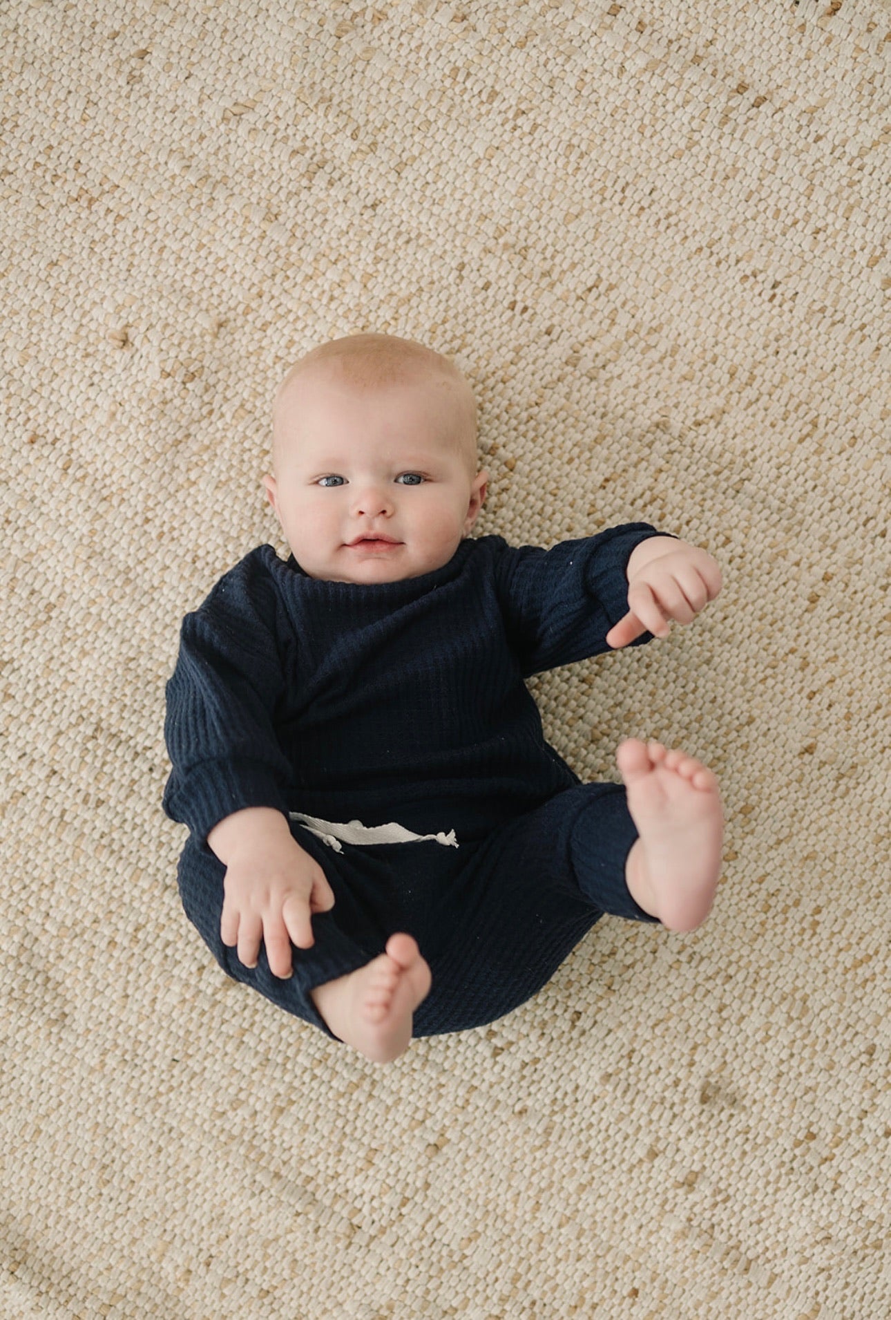 Oversized Waffle Lounge Set | Navy