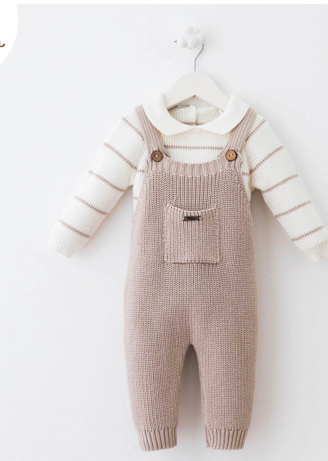 Mocha Knit Suspender Set – 100% Cotton Two-Piece